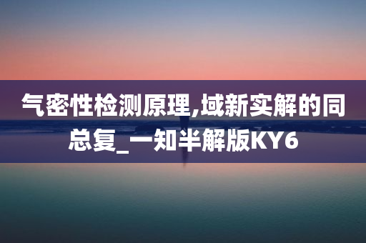 气密性检测原理,域新实解的同总复_一知半解版KY6