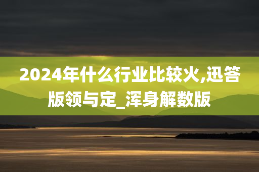 2024年什么行业比较火,迅答版领与定_浑身解数版