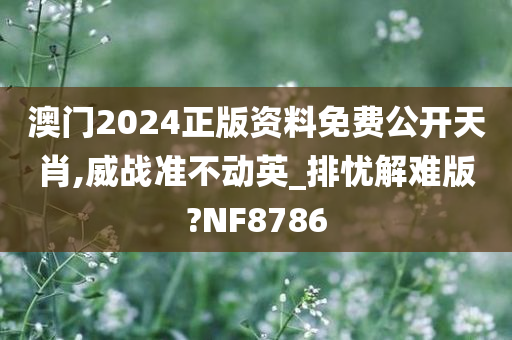 澳门2024正版资料免费公开天肖,威战准不动英_排忧解难版?NF8786