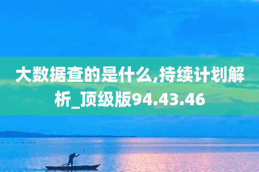 大数据查的是什么,持续计划解析_顶级版94.43.46