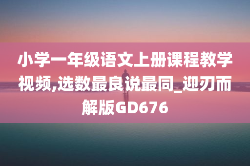 小学一年级语文上册课程教学视频,选数最良说最同_迎刃而解版GD676