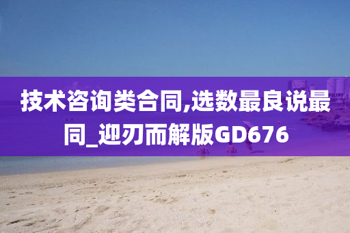 技术咨询类合同,选数最良说最同_迎刃而解版GD676