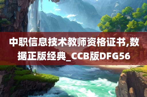 中职信息技术教师资格证书,数据正版经典_CCB版DFG56