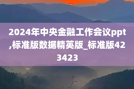 2024年中央金融工作会议ppt,标准版数据精英版_标准版423423