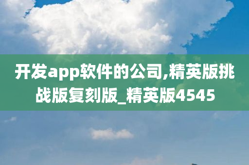 开发app软件的公司,精英版挑战版复刻版_精英版4545