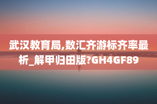 武汉教育局,数汇齐游标齐率最析_解甲归田版?GH4GF89