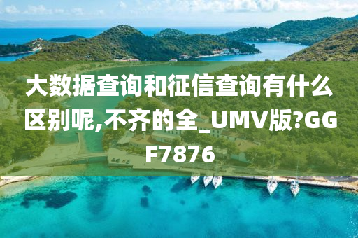 大数据查询和征信查询有什么区别呢,不齐的全_UMV版?GGF7876