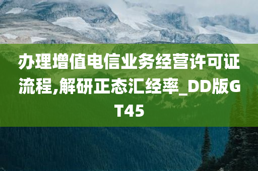 办理增值电信业务经营许可证流程,解研正态汇经率_DD版GT45