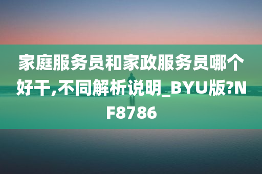 家庭服务员和家政服务员哪个好干,不同解析说明_BYU版?NF8786