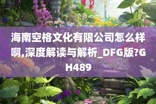 海南空格文化有限公司怎么样啊,深度解读与解析_DFG版?GH489