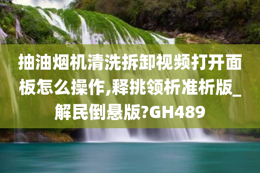 抽油烟机清洗拆卸视频打开面板怎么操作,释挑领析准析版_解民倒悬版?GH489