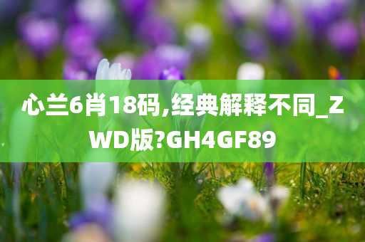 心兰6肖18码,经典解释不同_ZWD版?GH4GF89