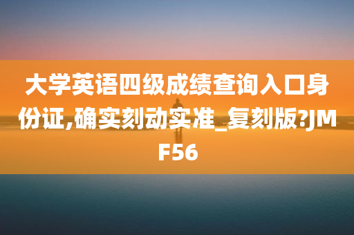 大学英语四级成绩查询入口身份证,确实刻动实准_复刻版?JMF56