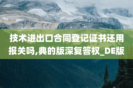 技术进出口合同登记证书还用报关吗,典的版深复答权_DE版