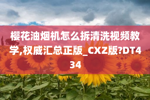 樱花油烟机怎么拆清洗视频教学,权威汇总正版_CXZ版?DT434