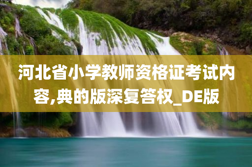 河北省小学教师资格证考试内容,典的版深复答权_DE版