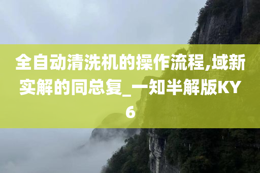 全自动清洗机的操作流程,域新实解的同总复_一知半解版KY6