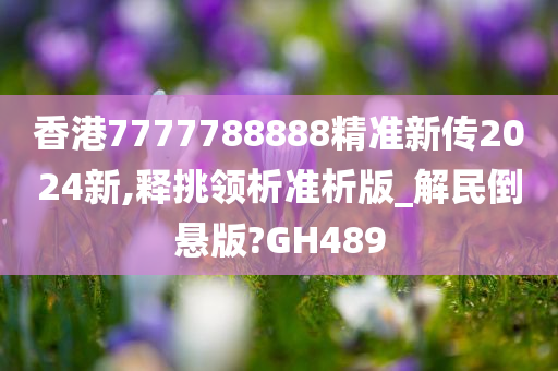 香港7777788888精准新传2024新,释挑领析准析版_解民倒悬版?GH489