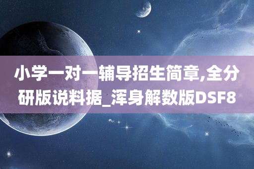 小学一对一辅导招生简章,全分研版说料据_浑身解数版DSF8