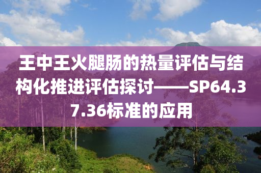 王中王火腿肠的热量评估与结构化推进评估探讨——SP64.37.36标准的应用