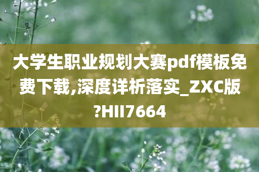 大学生职业规划大赛pdf模板免费下载,深度详析落实_ZXC版?HII7664