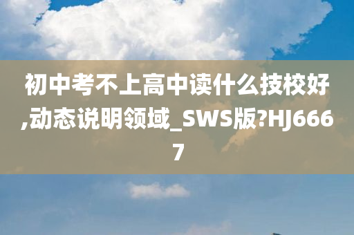 初中考不上高中读什么技校好,动态说明领域_SWS版?HJ6667