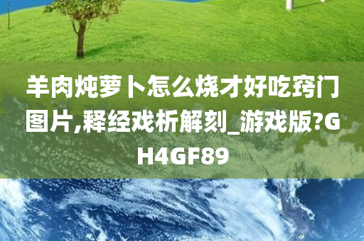 羊肉炖萝卜怎么烧才好吃窍门图片,释经戏析解刻_游戏版?GH4GF89