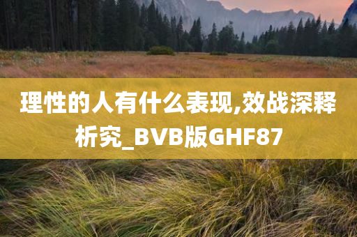 理性的人有什么表现,效战深释析究_BVB版GHF87