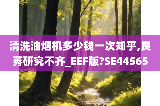 清洗油烟机多少钱一次知乎,良莠研究不齐_EEF版?SE44565