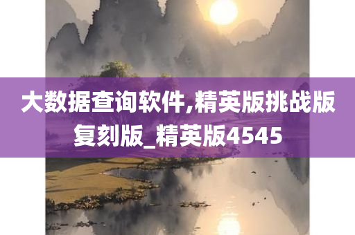 大数据查询软件,精英版挑战版复刻版_精英版4545