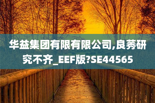 华益集团有限有限公司,良莠研究不齐_EEF版?SE44565