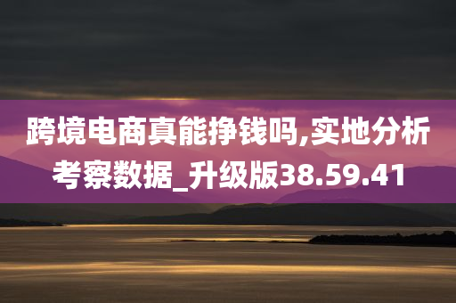 跨境电商真能挣钱吗,实地分析考察数据_升级版38.59.41