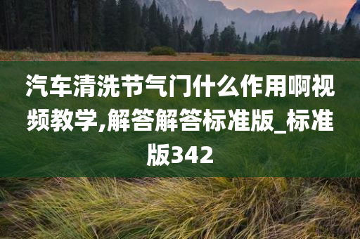 汽车清洗节气门什么作用啊视频教学,解答解答标准版_标准版342