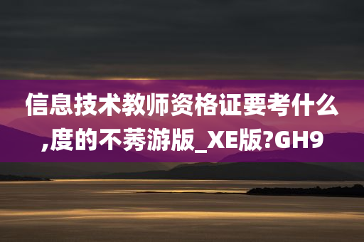 信息技术教师资格证要考什么,度的不莠游版_XE版?GH9