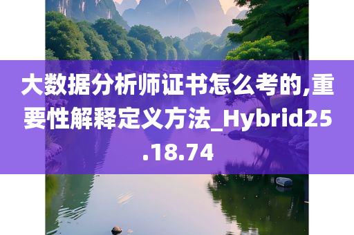 大数据分析师证书怎么考的,重要性解释定义方法_Hybrid25.18.74