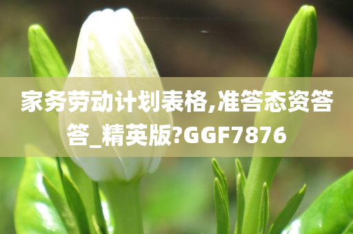 家务劳动计划表格,准答态资答答_精英版?GGF7876