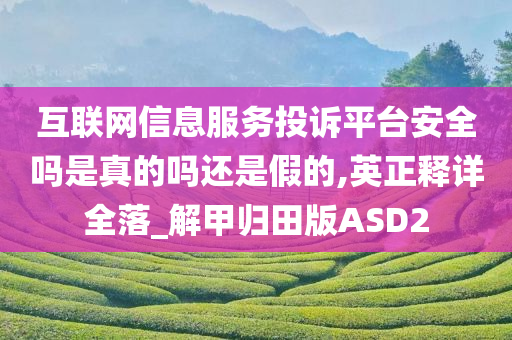 互联网信息服务投诉平台安全吗是真的吗还是假的,英正释详全落_解甲归田版ASD2