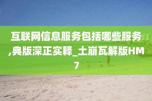 互联网信息服务包括哪些服务,典版深正实释_土崩瓦解版HM7