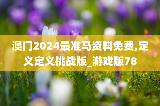 澳门2024最准马资料免费,定义定义挑战版_游戏版78