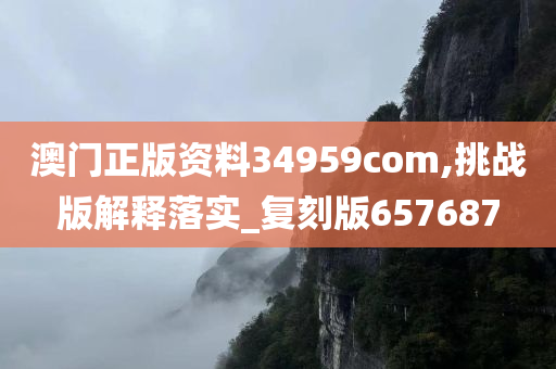 澳门正版资料34959com,挑战版解释落实_复刻版657687