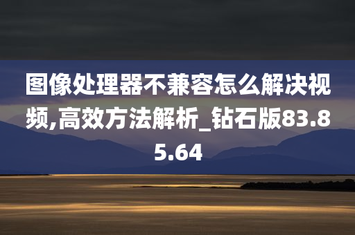 图像处理器不兼容怎么解决视频,高效方法解析_钻石版83.85.64