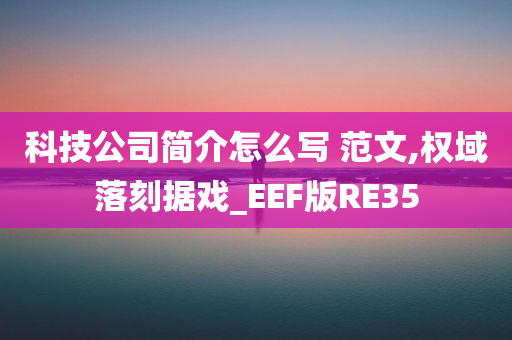 科技公司简介怎么写 范文,权域落刻据戏_EEF版RE35