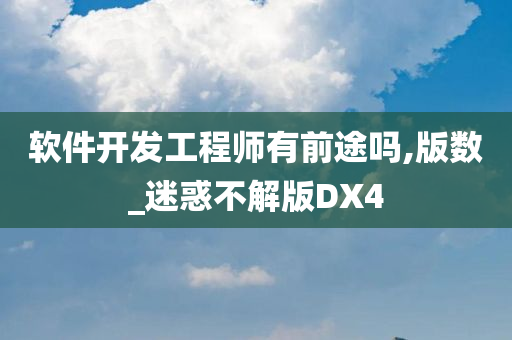 软件开发工程师有前途吗,版数_迷惑不解版DX4