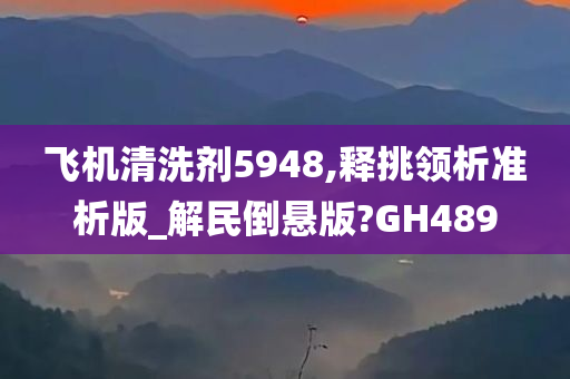 飞机清洗剂5948,释挑领析准析版_解民倒悬版?GH489