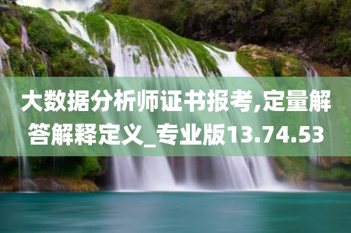 大数据分析师证书报考,定量解答解释定义_专业版13.74.53