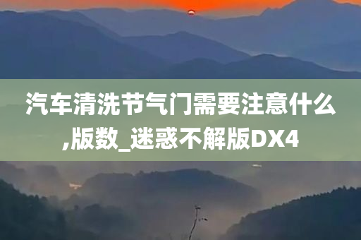 汽车清洗节气门需要注意什么,版数_迷惑不解版DX4