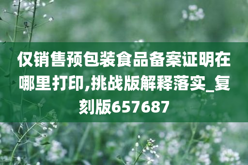 仅销售预包装食品备案证明在哪里打印,挑战版解释落实_复刻版657687