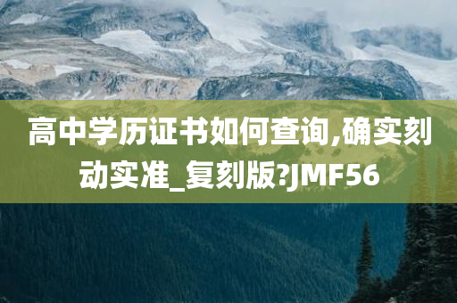 高中学历证书如何查询,确实刻动实准_复刻版?JMF56