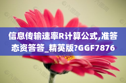 信息传输速率R计算公式,准答态资答答_精英版?GGF7876