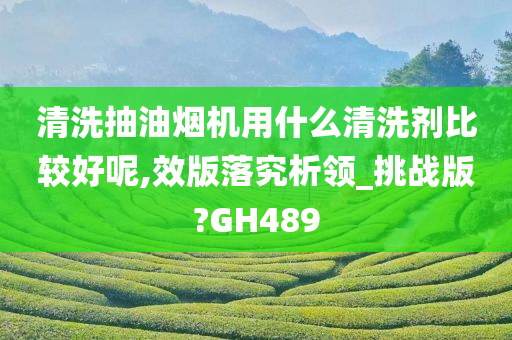 清洗抽油烟机用什么清洗剂比较好呢,效版落究析领_挑战版?GH489